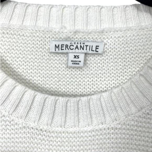 J. Crew Mercantile White Long Sleeve Crewneck Sweater, Women’s XS - Picture 3 of 5